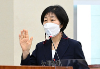 [포토] 증인선서 하는 한화진 환경부 장관 후보자