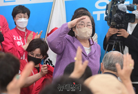 [포토] 안철수 선거사무소 개소식 참석한 김을동