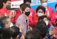 [포토] 안철수 개소식 참석한 이언주 전 의원