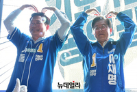 [포토] 송영길 서울시장 후보 지원유세 나선 이재명