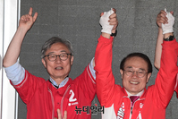 [포토] 인천 계양을 윤형선 지원 나선 최재형 의원