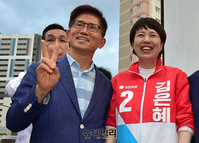 [포토] 남양주 합동 유세장 찾은 김문수 전 경기지사 