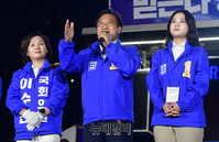 [포토] 송영길 후보 집중유세 참석한 윤호중 상임선대위원장