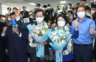 [포토] 새벽에 극적 승리한 김동연 경기지사 후보