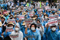 [포토] '한·미·일 군사협력 반대' 집회하는 한일역사정의평화행동