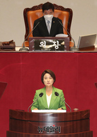 [포토] 비교섭단체 대표연설 하는 이은주 정의당 비상대책위원장
