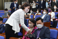 [포토] 인사 나누는 배현진 국민의힘 의원