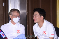 [포토] 제10회 부코페 기자간담회, 대화 나누는 김준호·전유성