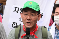 [포토] 폭우피해 봉사활동 앞서 발언하는 주호영 비대위원장