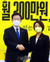 [포토] 정의당 찾은 이재명 민주당 대표