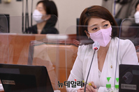 [포토] 국감서 '김정숙 타지마할 방문' 관련 질의하는 배현진 의원