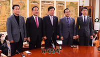 [포토] 국회의장 여·야 원내대표 주례회동 