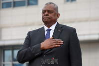 [포토] 국민의례하는 로이드 오스틴 미국 국방장관