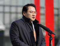 [포토] 김세의 출마선언서 지지발언하는 강신업 변호사