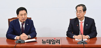[포토] 환담 나누는 김기현 대표와 한덕수 총리
