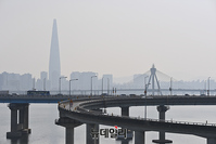 [포토] 미세먼지에 갇힌 서울도심