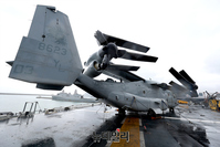 [포토] 마킨 아일랜드함에 주기된 수직이착륙기 MV-22
