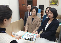 [포토] 국정조사 요구서 제출하는 야당 의원들