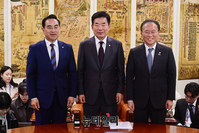 [포토] 회동 갖는 김진표 국회의장과 여야 원내대표