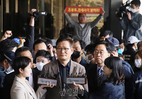 [포토] 중앙지검서 입장 밝히는 송영길