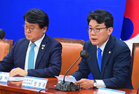 [포토] 발언하는 진성준 민주당 건설노동자 탄압 TF 위원장