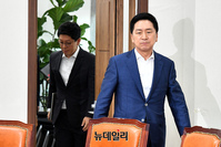 [포토] 최고위 참석하는 김기현 대표와 지도부