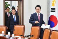 [포토] 최고위 참석하는 김기현 대표와 지도부