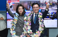 [포토] 환하게 웃는 진교훈 강서구청장 당선자 내외