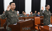 [포토] 증인선서 하는 장세준 국방정보본부장