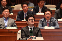 [포토] 국민의힘 정책의총 참석한 한동훈 법무부 장관