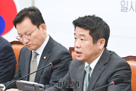 [포토] 중대재해 지원대책 당정협의, 인사말하는 유의동 정책위의장 