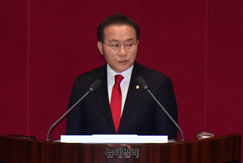 [포토] 교섭단체 대표연설 하는 윤재옥 국민의힘 원내대표