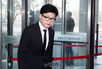 [포토] 손명순 여사 빈소 향하는 한동훈 위원장 