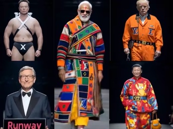 일론 머스크·트럼프·푸틴·김정은이 패션쇼에?… AI가 풍자한 '권력의 런웨이'