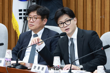 [포토] 한미동맹 긴급 정책토론회서 축사하는 한동훈 대표