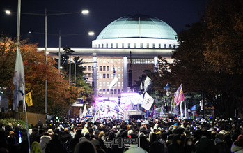 [포토] '투표 촉구' 구호 외치는 촛불