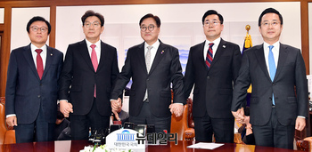 [포토] 회동 갖는 우원식 국회의장과 여야 원내대표