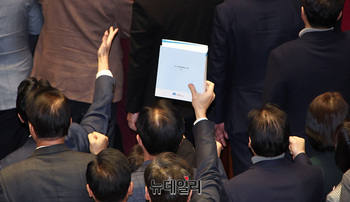 [포토] 본회의 등장한 '주석 헌법재판소법'