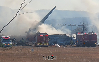 [영상] 무안공항 항공기 추락, 화재진압 현장