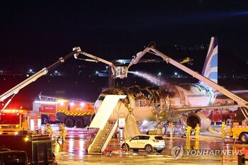 김해공항서 에어부산 항공기 불에 타… 176명 전원 탈출