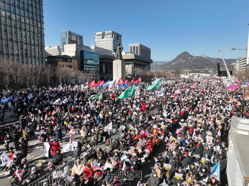 [포토] 탄핵반대 국민대회, 광화문 가득 메운 시민들