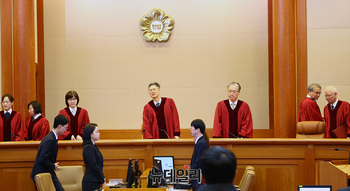 [포토] 최재해 감사원장·검사 3인 탄핵심판 선고