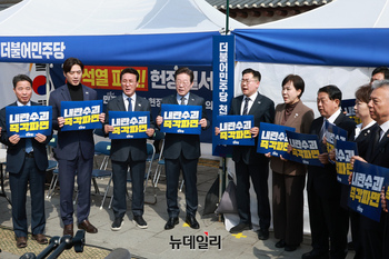 [포토] 민주당 지도부 "내란 수괴 파면하라"