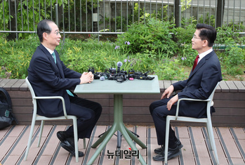 [포토] 단일화 놓고 마주 앉은 김문수·한덕수