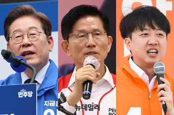 [포토] TK 찾은 이재명·김문수·이준석