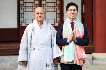 [포토] 김문수 후보, 성파 대종사 예방 