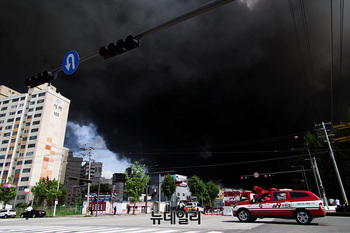[포토] 금호타이어 광주공장 화재...인근 주민 대피 