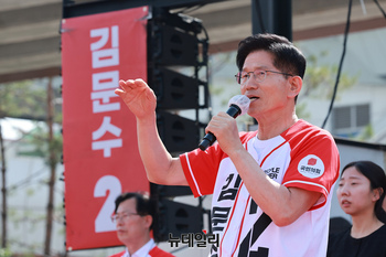 [포토] 김문수 후보, 막판 스퍼트 오산 유세 현장