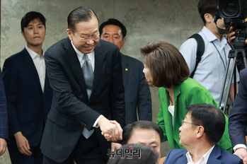 [포토] 인사 나누는 권영세·나경원 의원