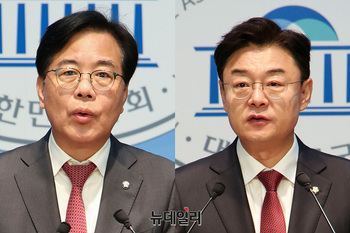 [포토] '원내대표 출마' 선언한 송언석·김성원 의원 